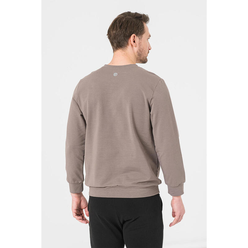 Bluza Coton Casual Barbati Taupe-M