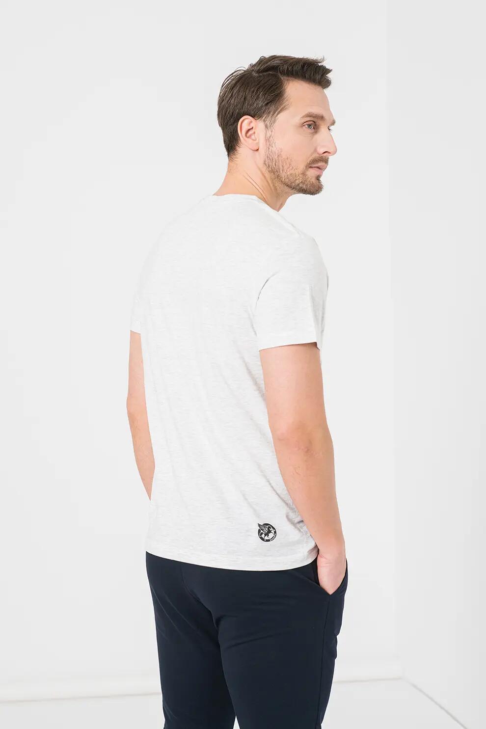Tricou Casual Dracon Barbati Light Gray-XL 3/5
