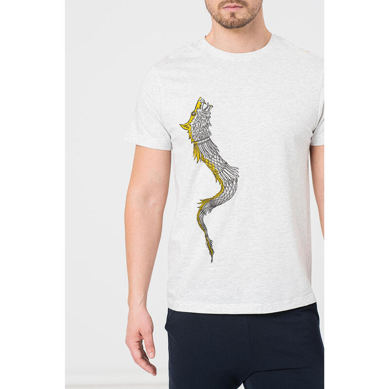 Tricou Casual Dracon Barbati Light Gray-XXL