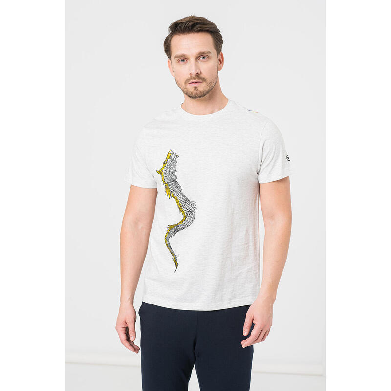 Tricou Casual Dracon Barbati Light Gray-XXL