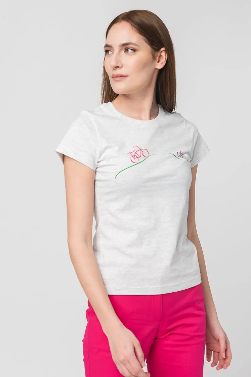 Tricou Casual Biciclete Familie Femei Light Grey-M 2/5