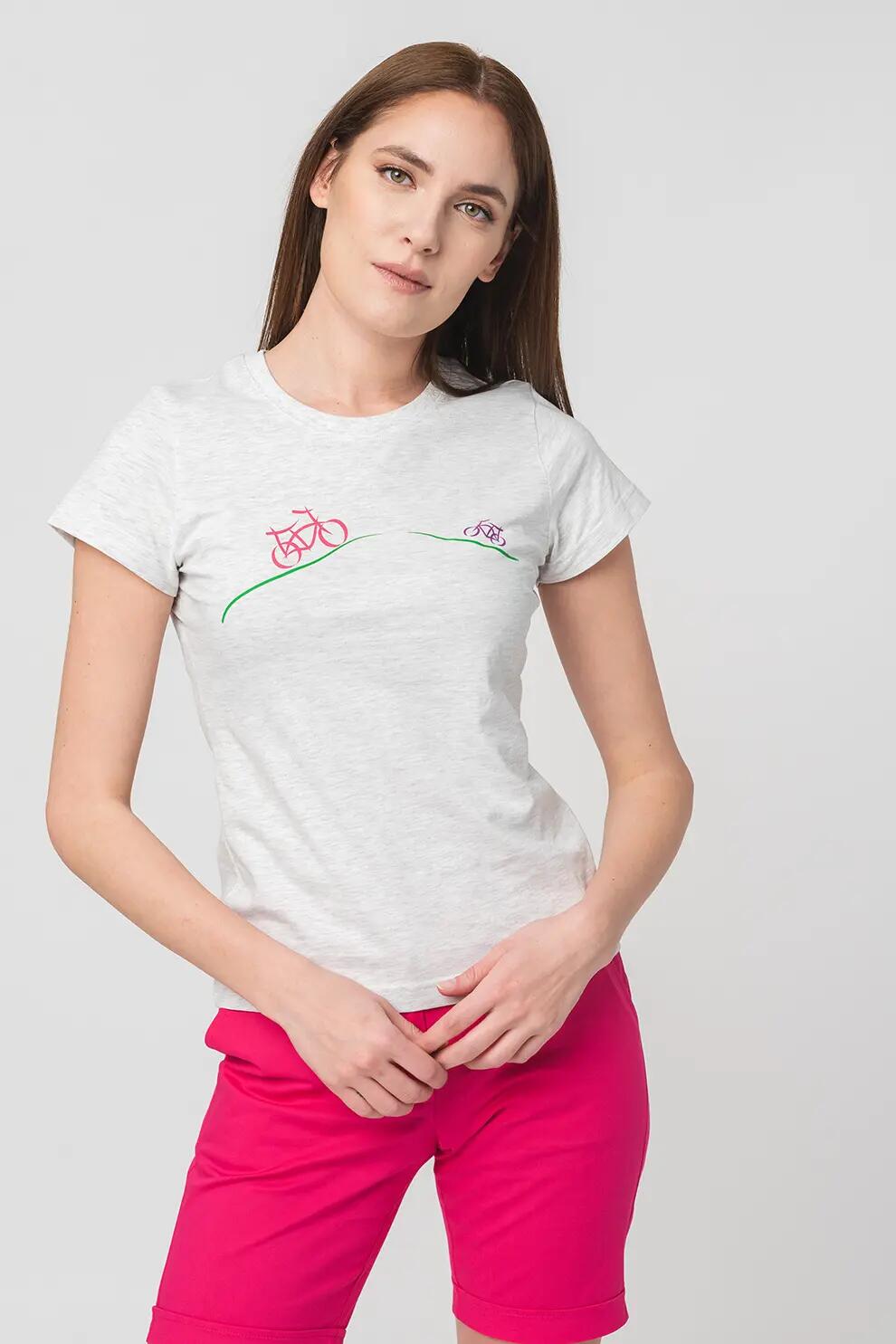 Tricou Casual Biciclete Familie Femei Light Grey-M 4/5