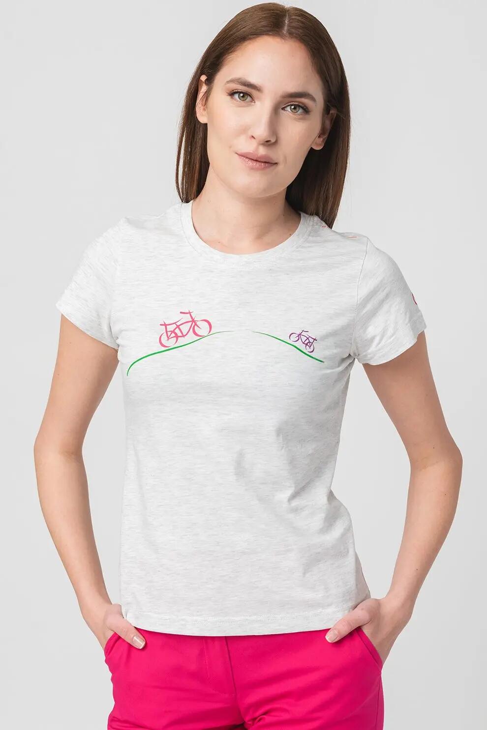 Tricou Casual Biciclete Familie Femei Light Grey-M 1/5