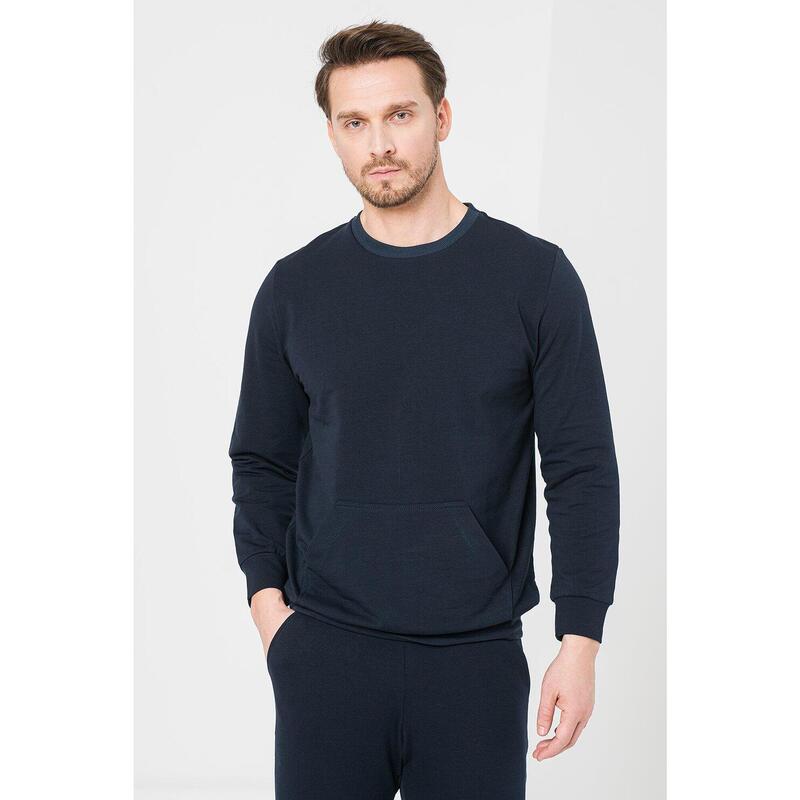 Bluza Coton Casual Barbati Navy-XXL