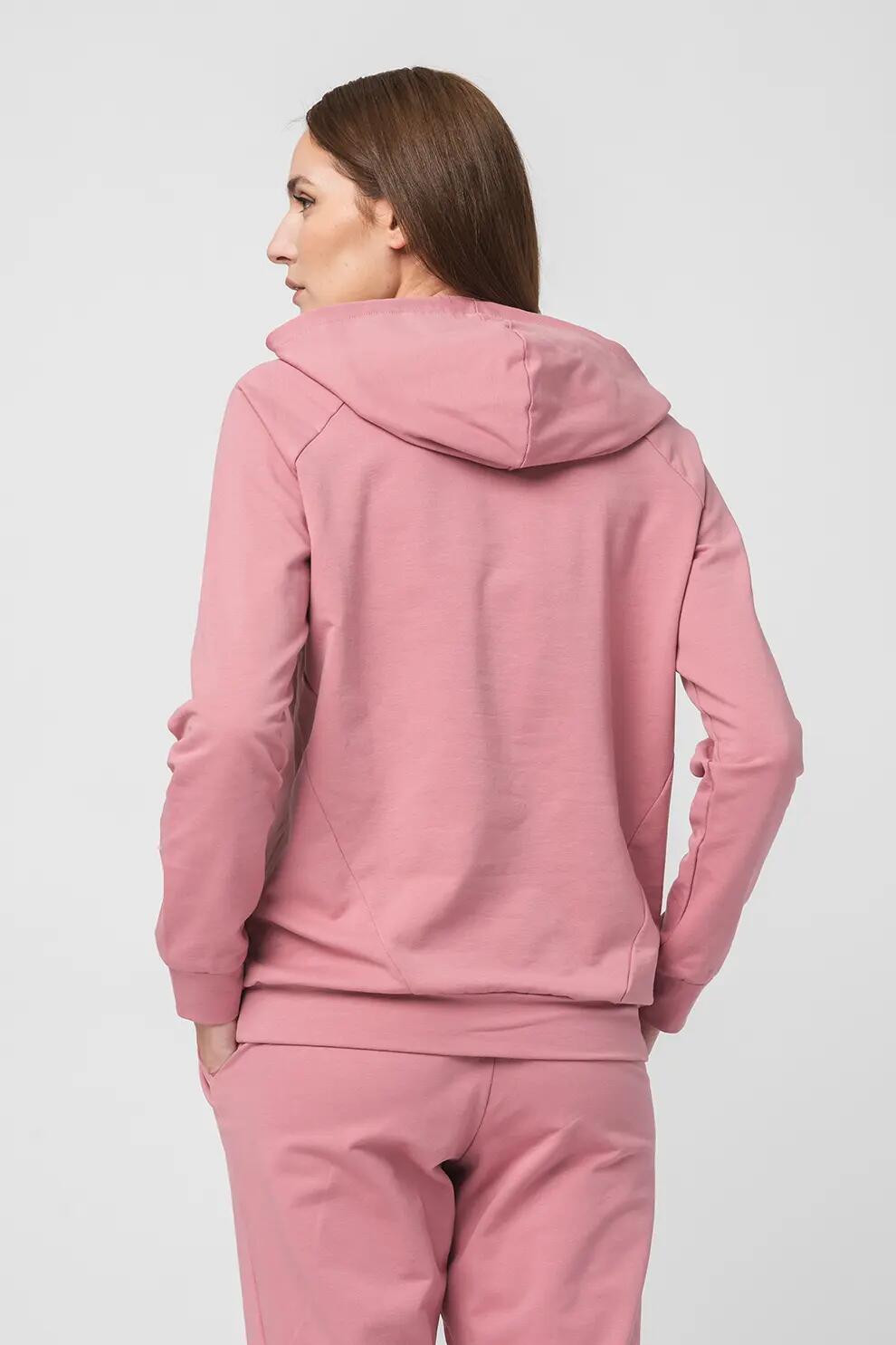 Hanorac Coton Raglan Femei Pink-XL 3/5