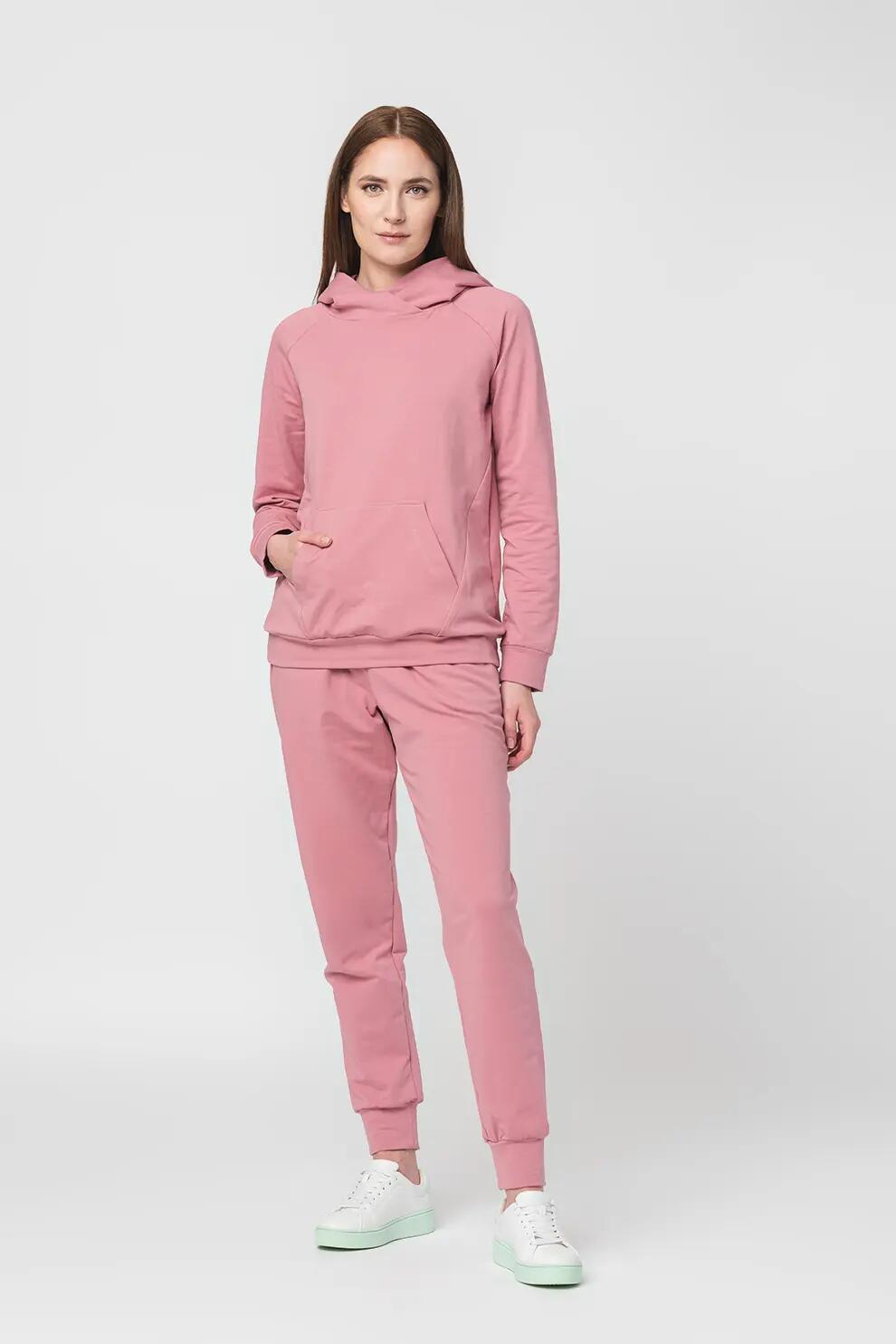 Hanorac Coton Raglan Femei Pink-XL 2/5