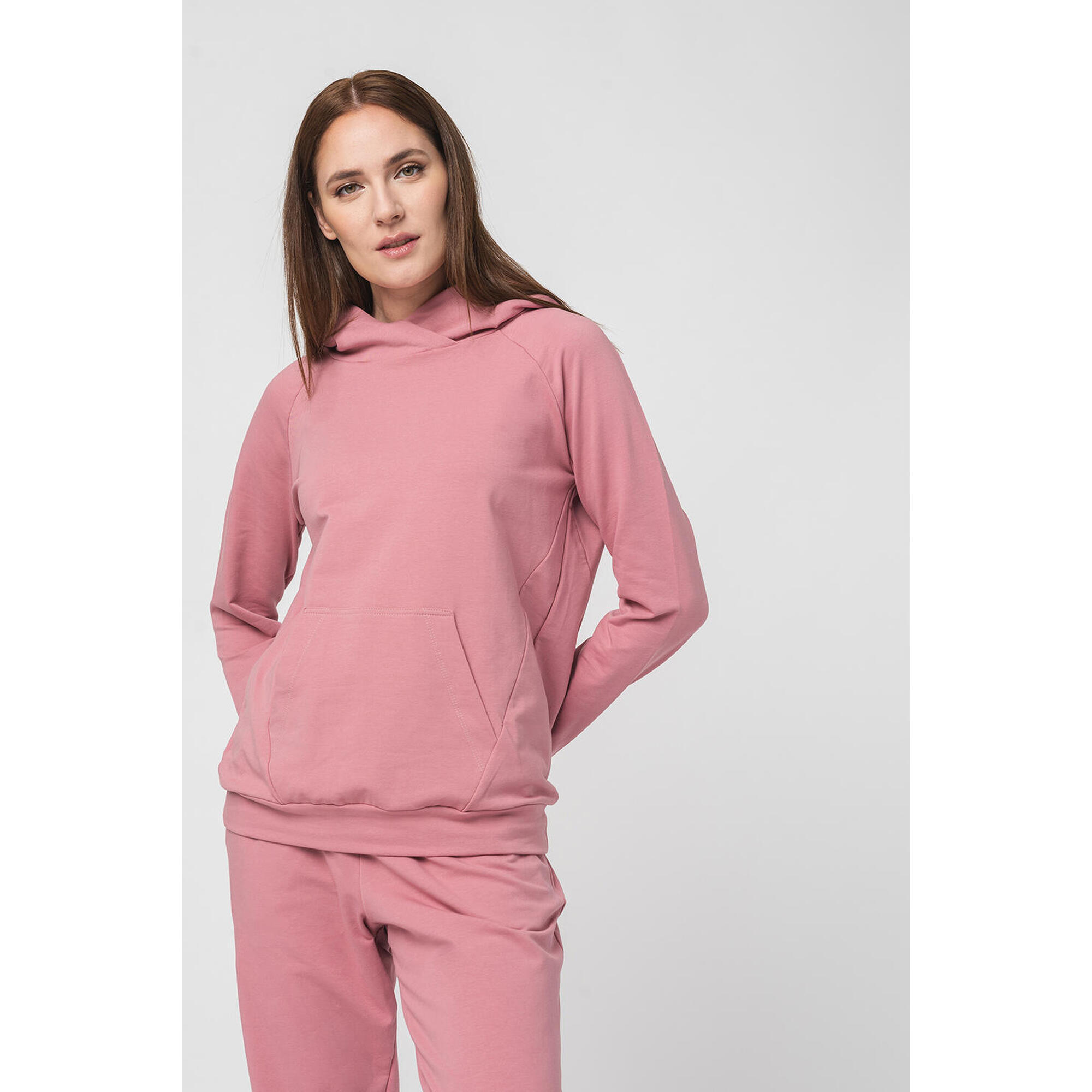 Hanorac Coton Raglan Femei Pink-XL