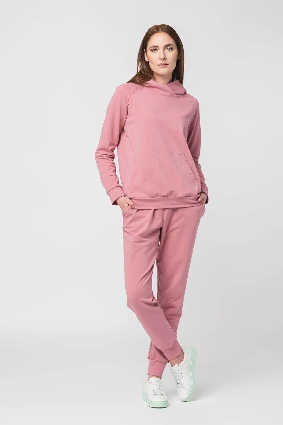 Hanorac Coton Raglan Femei Pink-XL 5/5