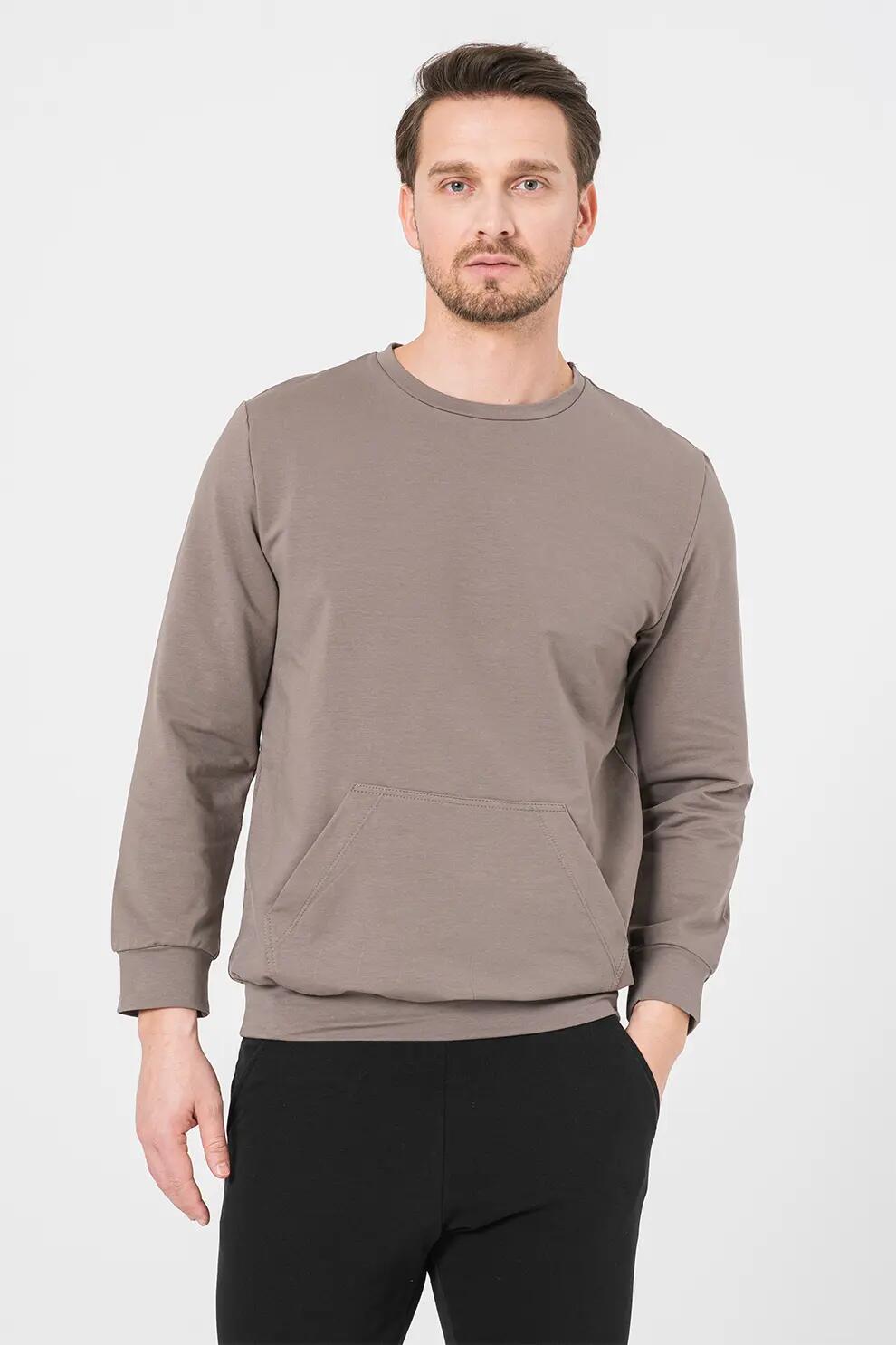 Bluza Coton Casual Barbati Taupe-L 1/5