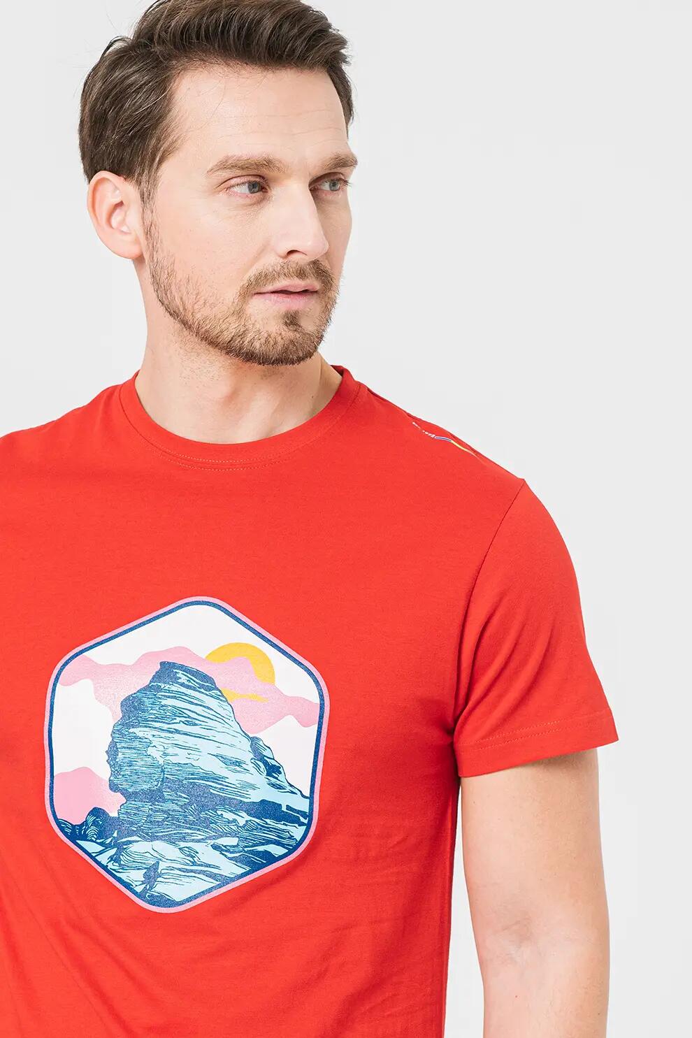 Tricou Casual Sfinx Barbati Red-M 3/5