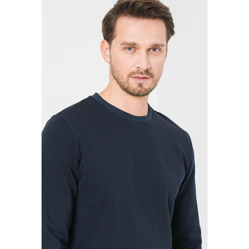 Bluza Coton Casual Barbati Navy-XXL