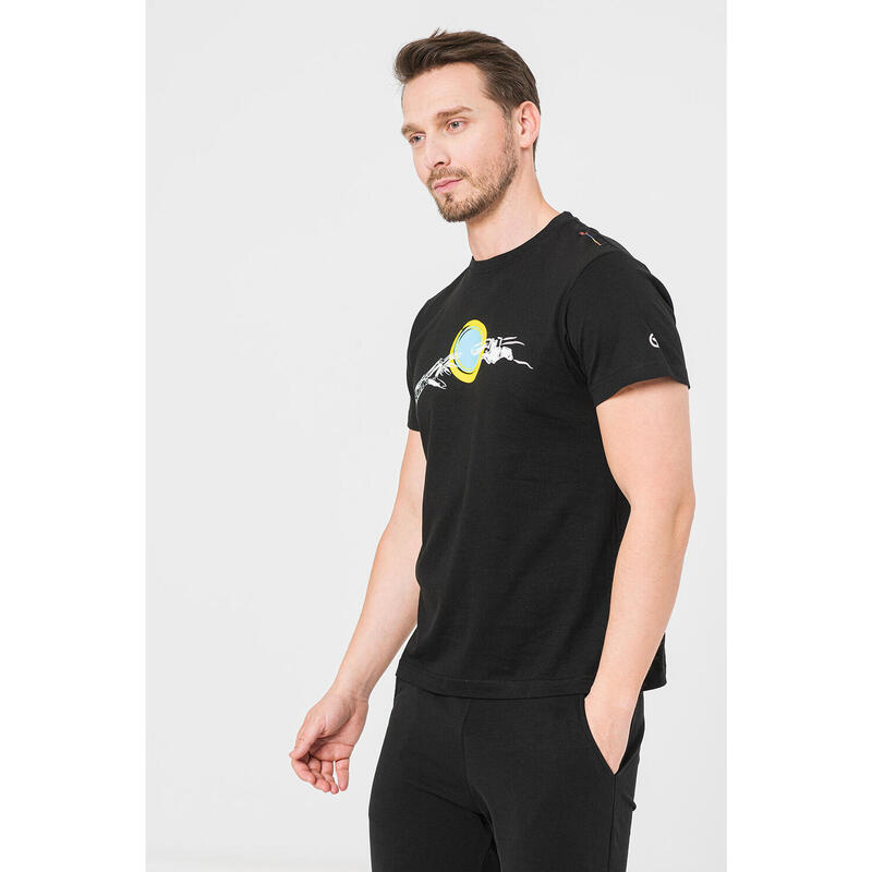 Tricou Casual Mana Bicicleta Barbati Black-M