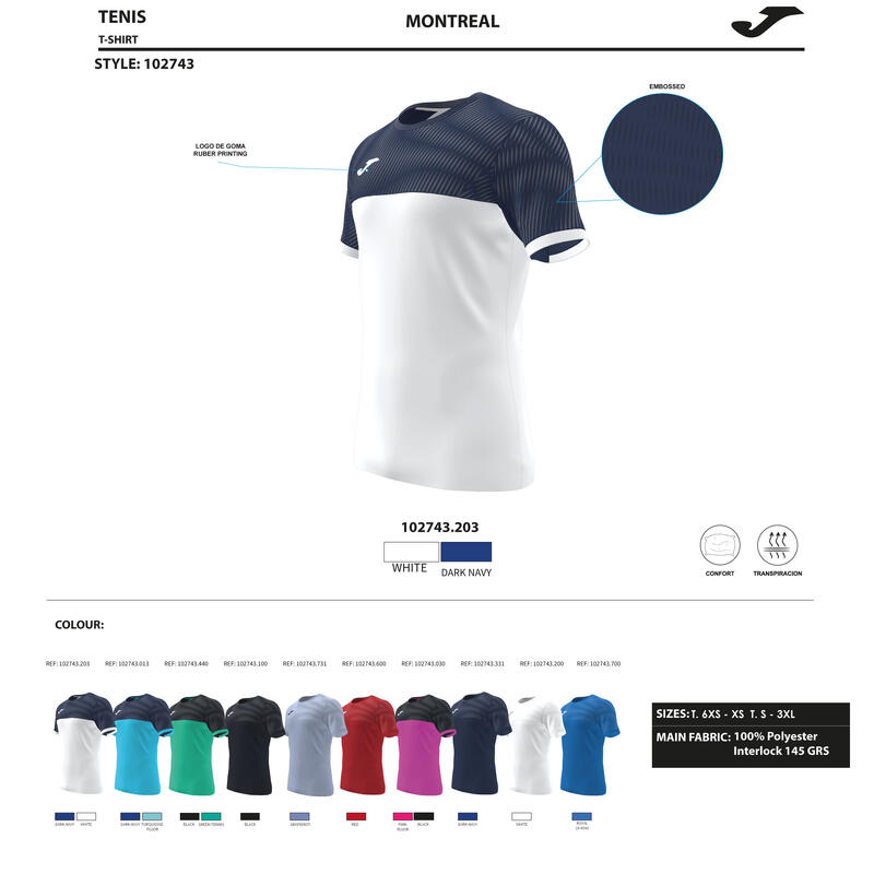 Koszulka do tenisa z krótkim rekawem męska Joma SHORT SLEEVE T- SHIRT