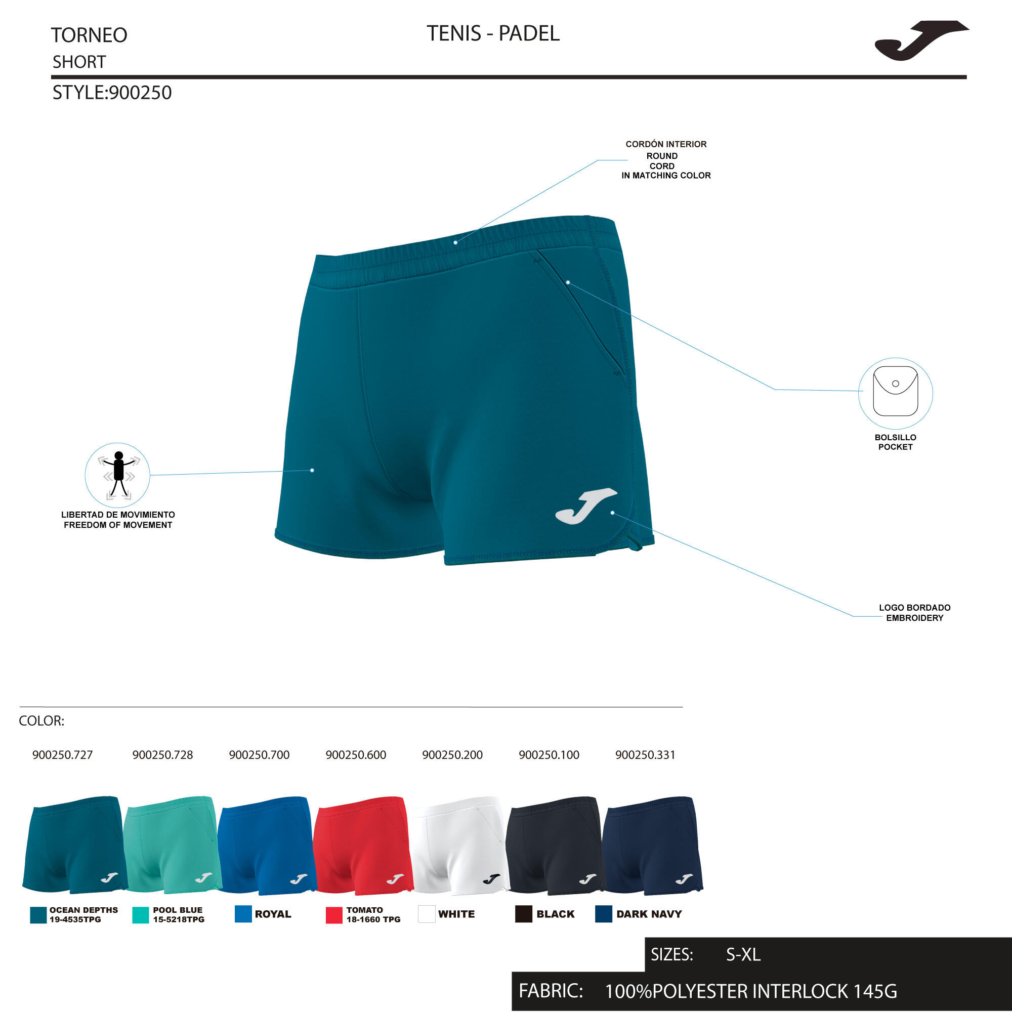 Pantaloncini da tennis Joma Hobby 2/5