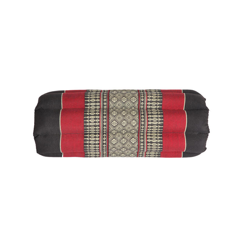 FLAT ROLLABLE - Coussin de Yoga et Méditation Plat et Souple - Noir Rouge - S