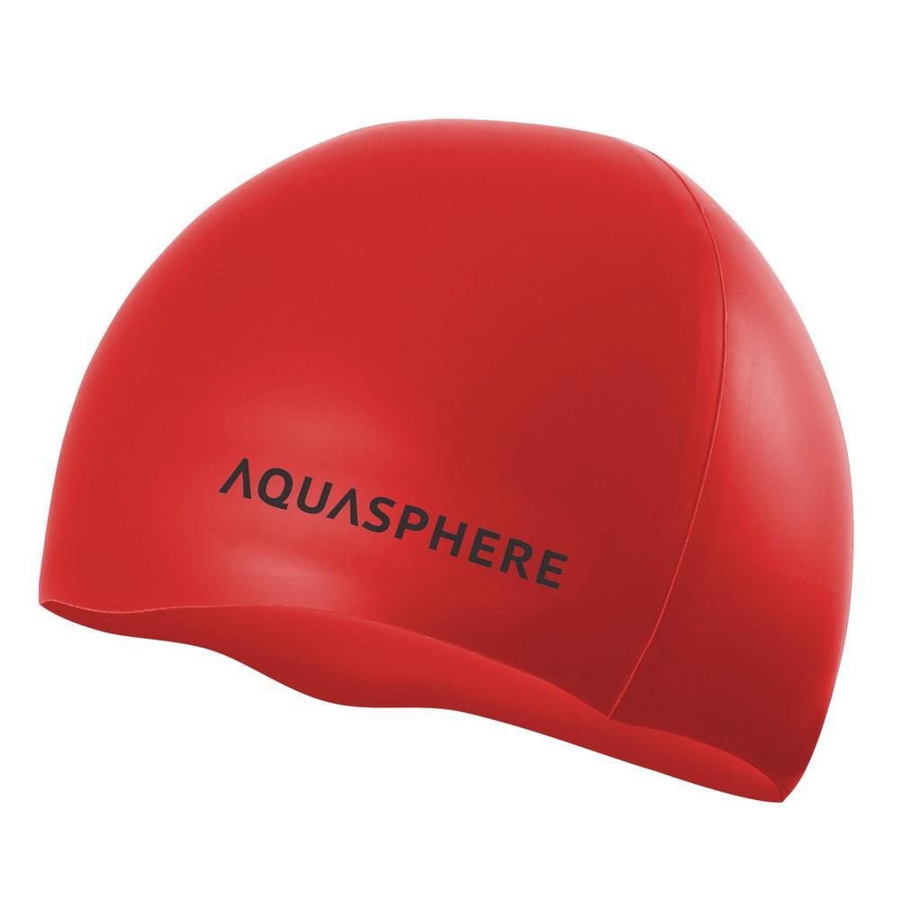 Aqua Sphere Silicone Swim Cap - Red, One Size