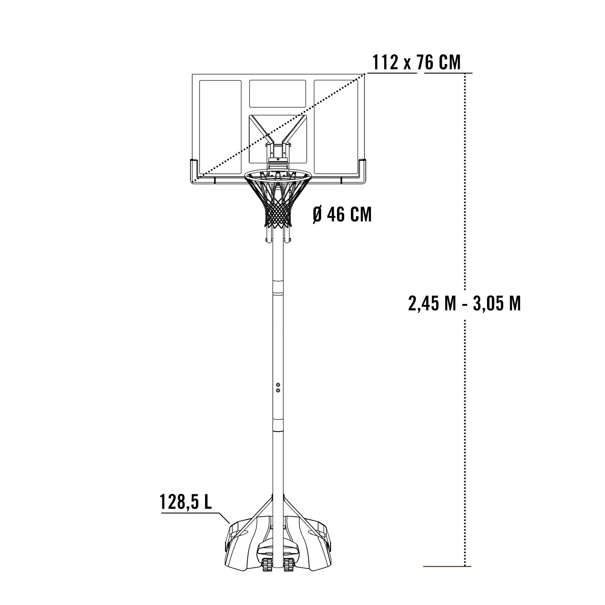 Basketball Basketballkorb höhenverstellbar mit Standfuß 244–305cm LIFETIME 90001 5/7