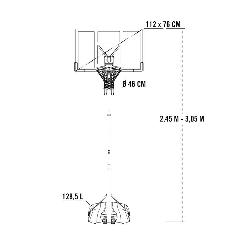 Tabela basquetebol ultra-resistente LIFETIME altura regulável 244/305 cm uv100