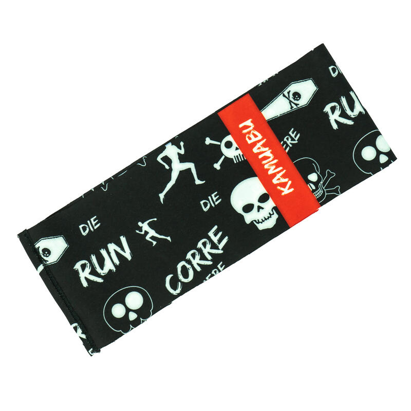 Cinta para la cabeza HEADBAND #CORREOMUERE unisex KAMUABU negra corte láser