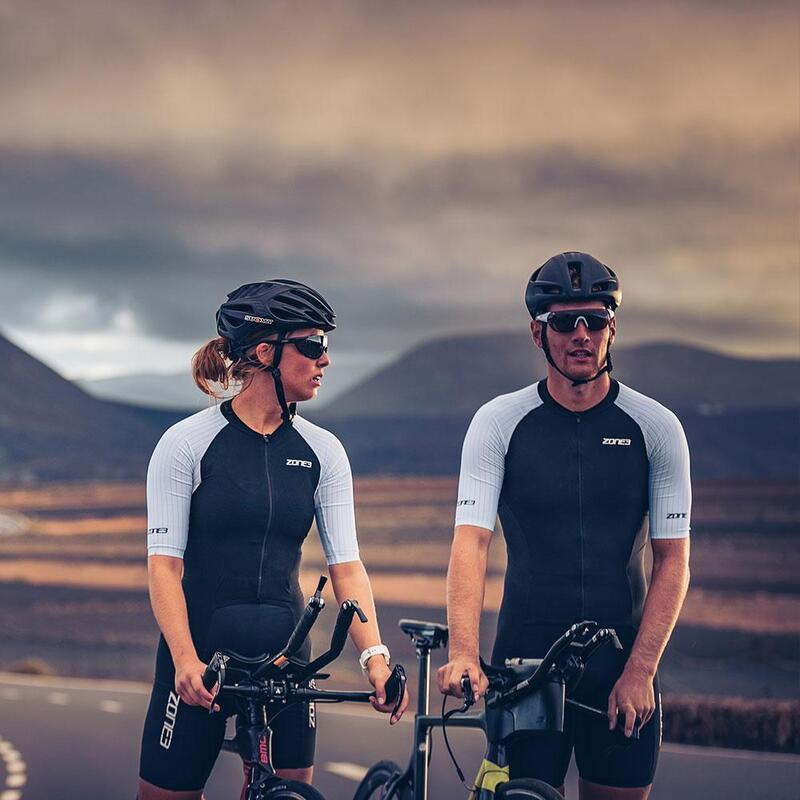 Costum de triatlon pentru bărbați ZONE3 Lava Long Distance Full Zip Aero Suit