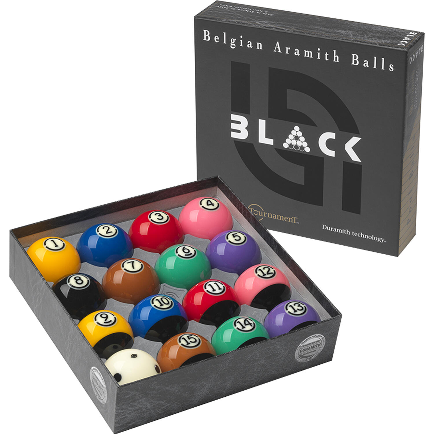 ARAMITH Aramith Tournament BLACK poolballen set 57.2 mm