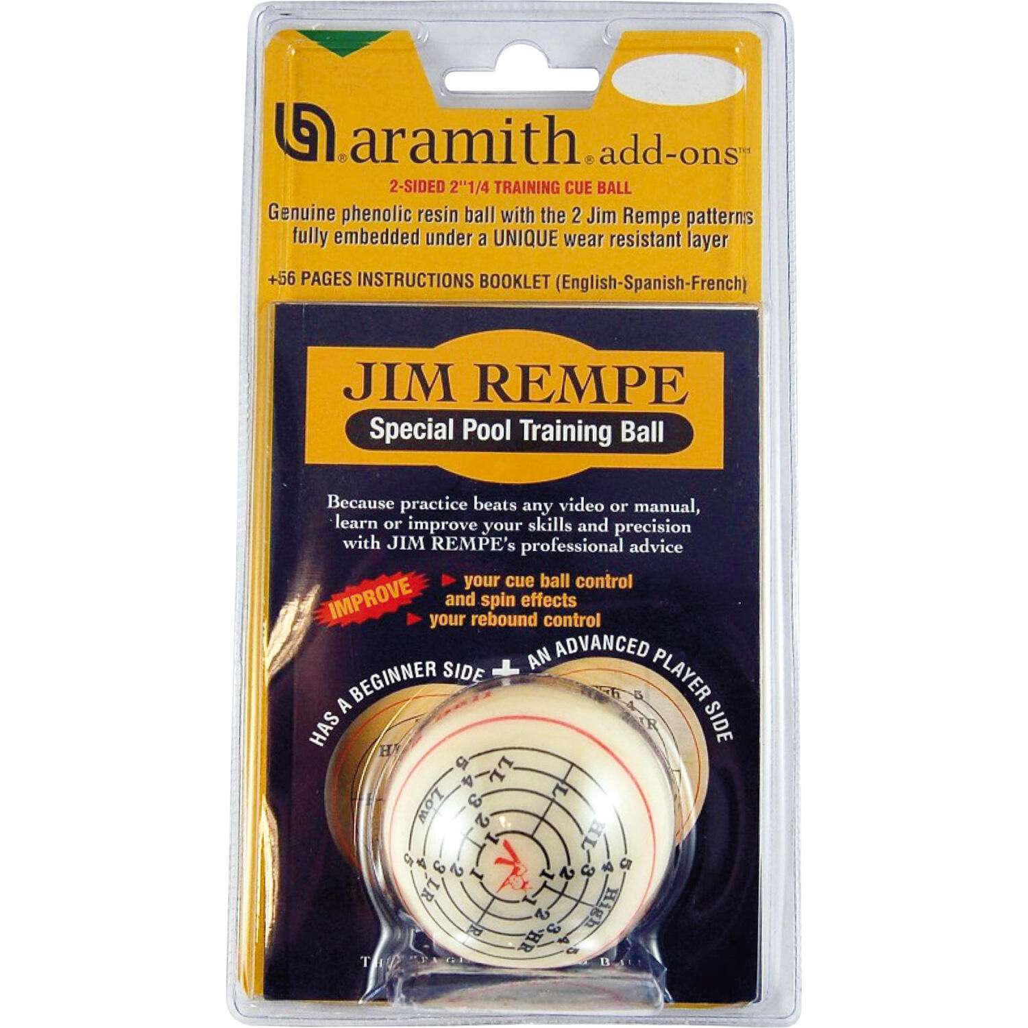 Aramith - Boule D'Entraînement Jim Rempe Aramith 57.2 Mm - Billes De Billard - Blanc - Taille Unique - Decathlon