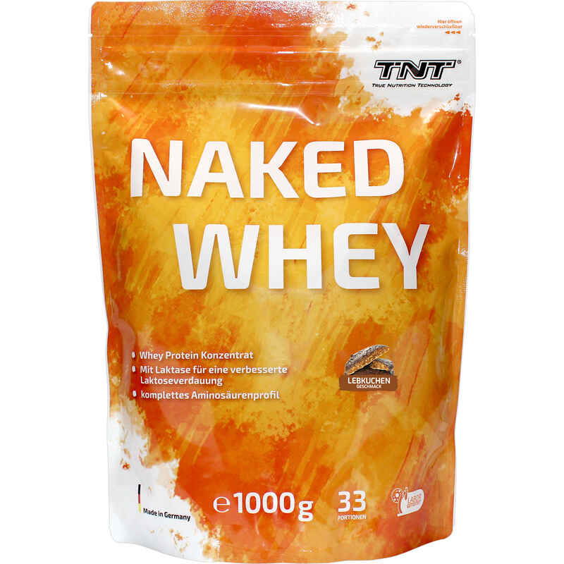 Naked Whey Protein - hoher Eiweißanteil, mit Laktase für bessere Verdauung