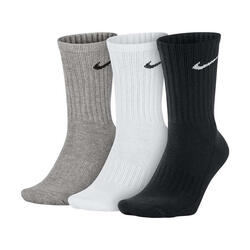 Unisex Adult Crew Socks Set (Pack of 3) (White/Black/Grey)