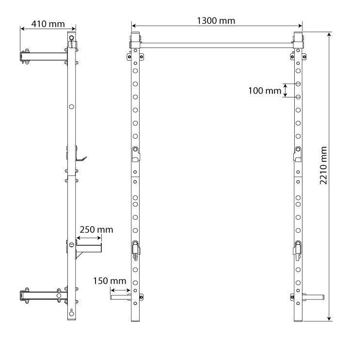 Half rack mural pliant MFX001