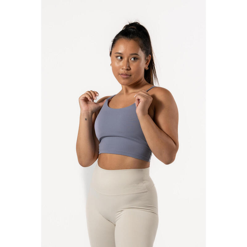 Varsity Crop-Top Sujetador Deportivo Fitness - Mujer - Púrpura Lavanda