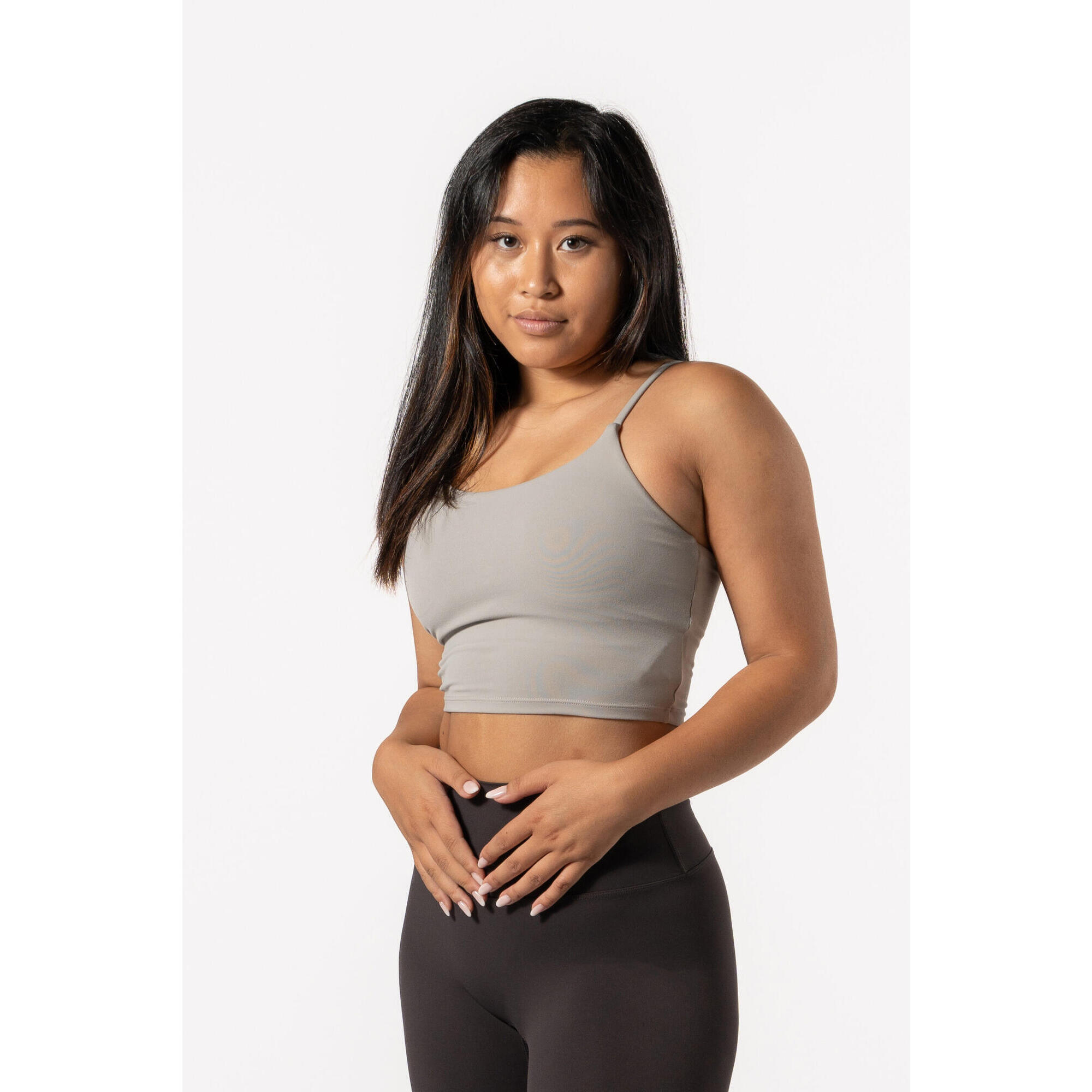 AESTHETIC WOLF Crop Top Donna Fitness Aesthetic Wolf Varsity Grigio