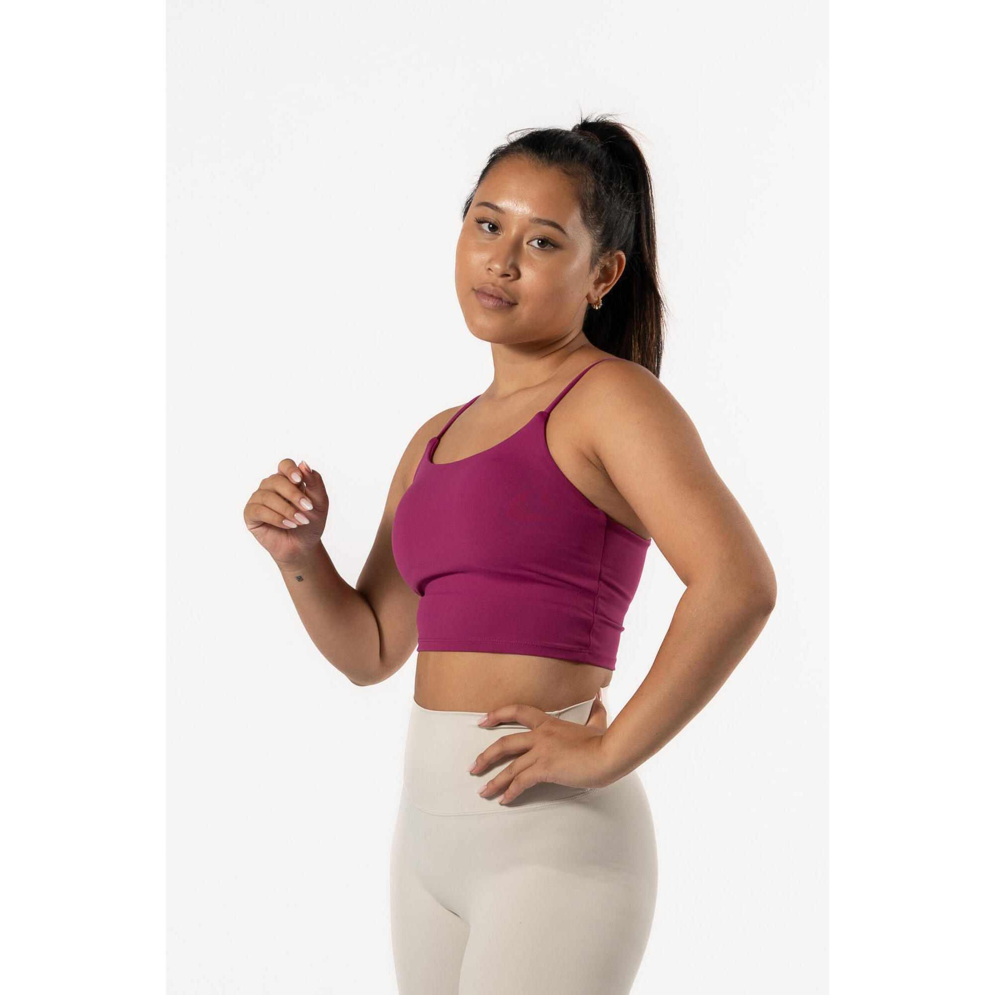 AESTHETIC WOLF Crop Top Donna Fitness Aesthetic Wolf Varsity Rosso Violetto