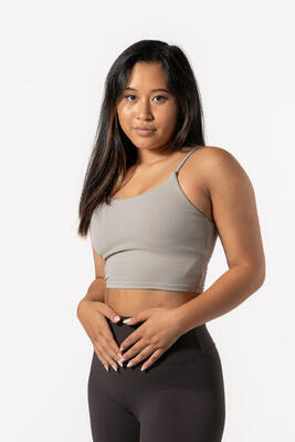 Crop-Top Sport-BH Fitness Varsity - Damen - Rotviolett