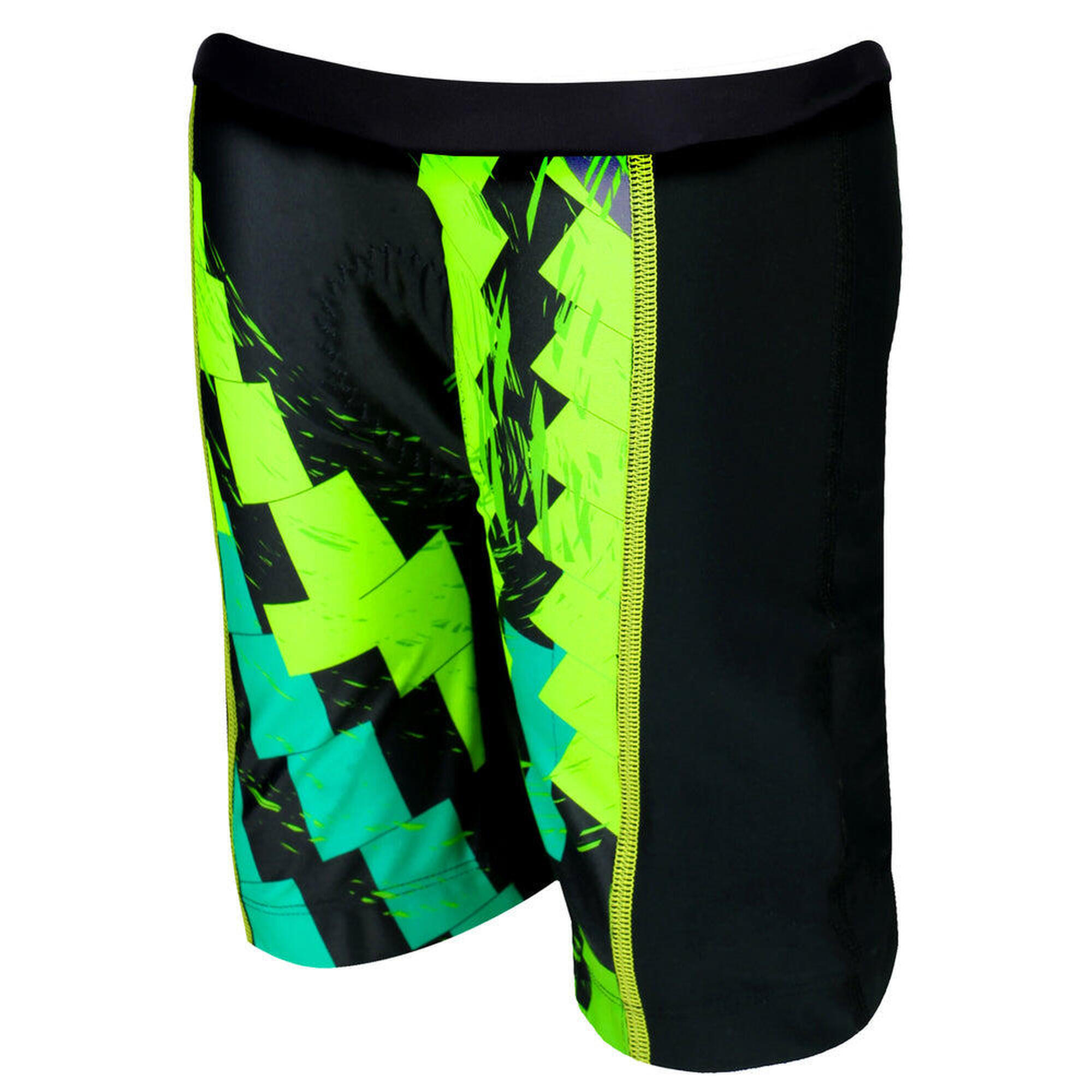 Adventure Tri Shorts - S - Junior - Black/Yellow/Lime 1/2