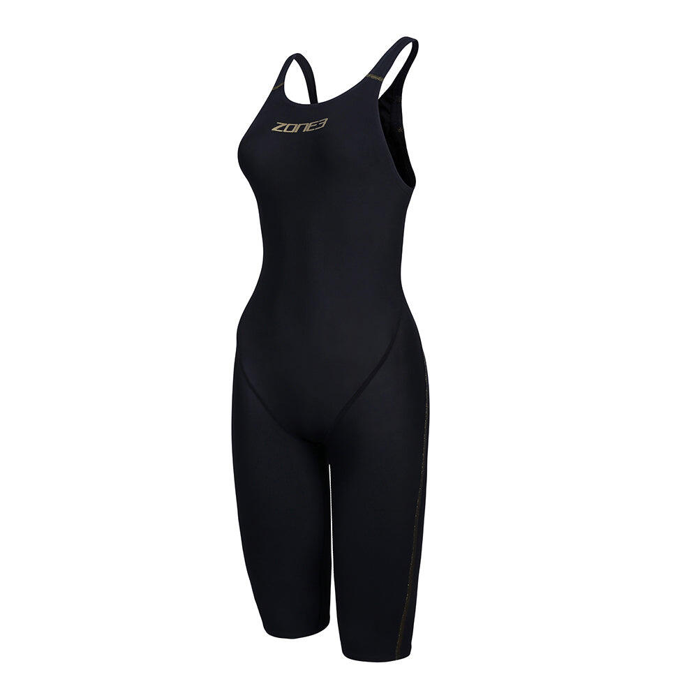 ZONE3 FINA Approved MFX Kneeskin Performance Gold Women's Black