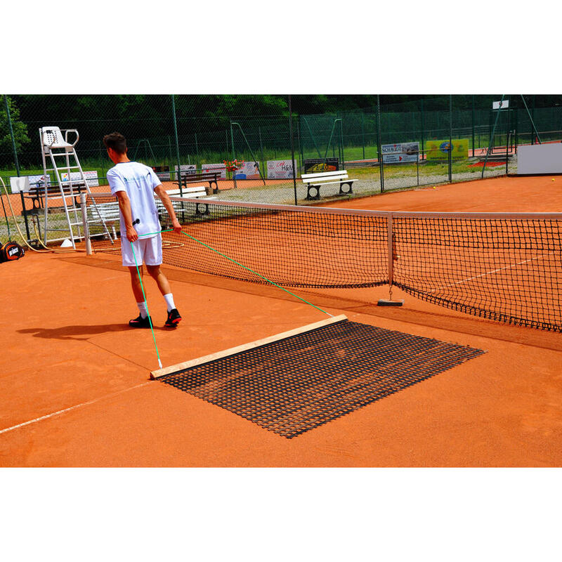 Houten tennisbaan mop 200x115cm - Gevoerde mop