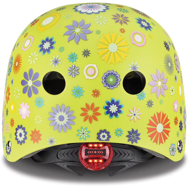 Trottinette  KinderCasque  Elite Lights  XS-S  Lime vert flowers