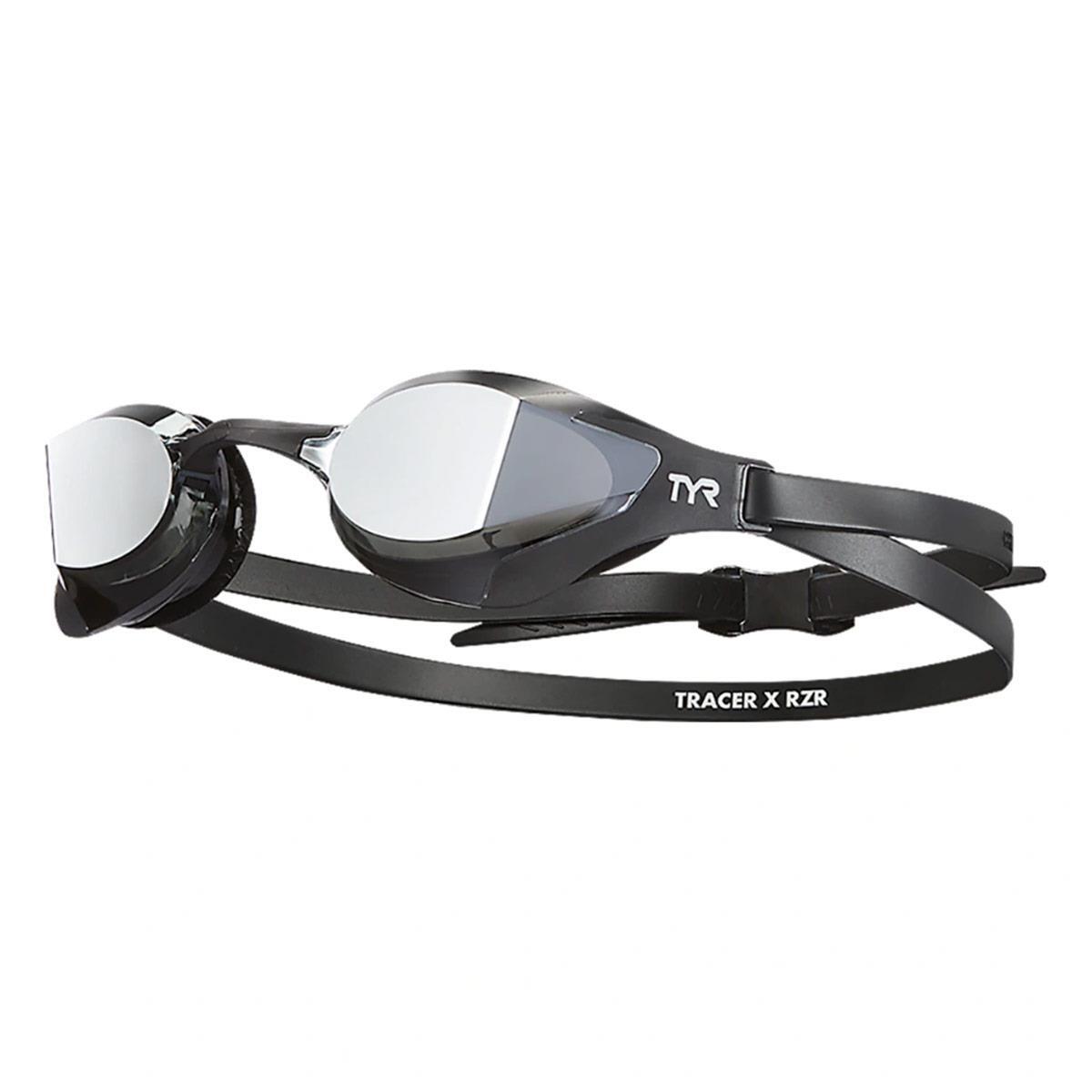 TYR Tracer X RZR Mirrored Goggles - Silver/ Black 1/2