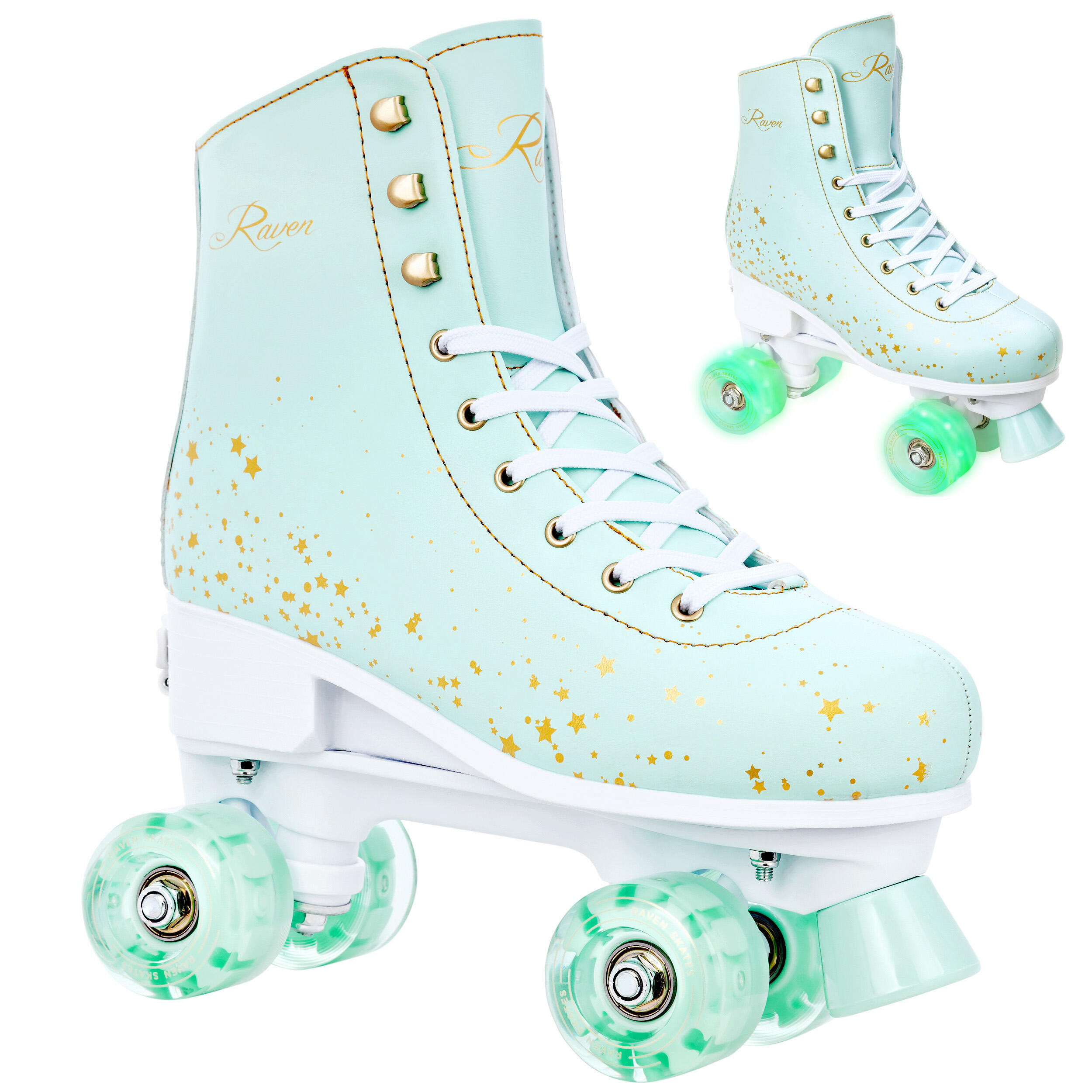 RAVEN Patins de 4 rodas clássicos ajustável Raven Noa rodas luminosas LED