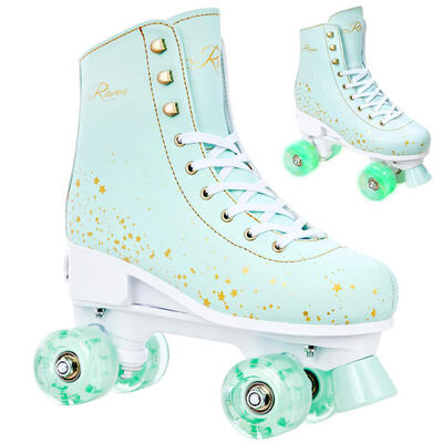 Retro verstelbare rolschaatsen lichtgevende wielen noa mint
