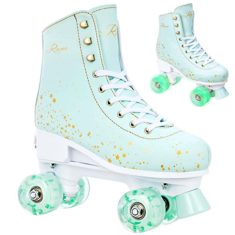 Patines Retro Clásicos Ruedas LED Luminosas Ajustables Noa Mint