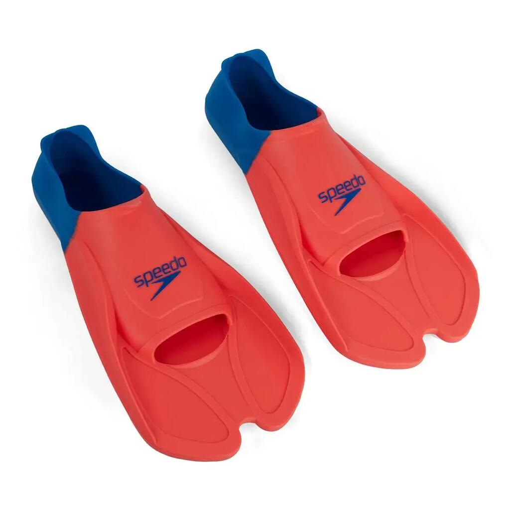 Speedo Training Fins - Fluro Tangerine/ Pool Blue/ Blue Flame