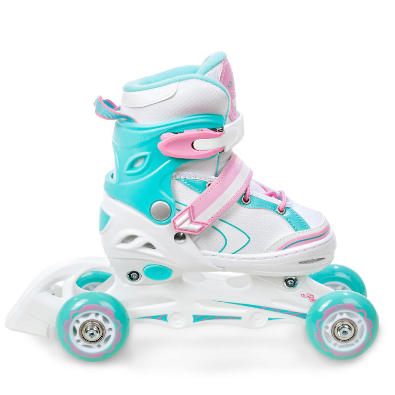 Patines ajustables 3en1 Rueda LED luminosa Lia Blanco/Menta