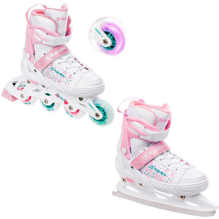 Patines Ajustables 2en1 Rosi Blanco/Rosa