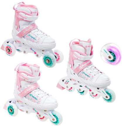 Patines ajustables 3en1 Rosi Blanco/Rosa