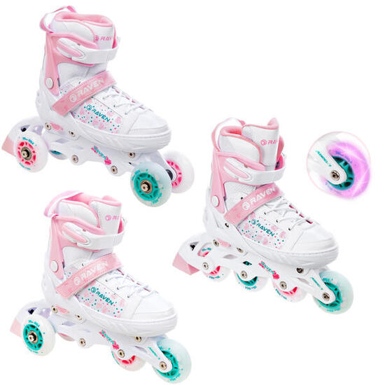 Patines ajustables 3en1 Rosi Blanco/Rosa