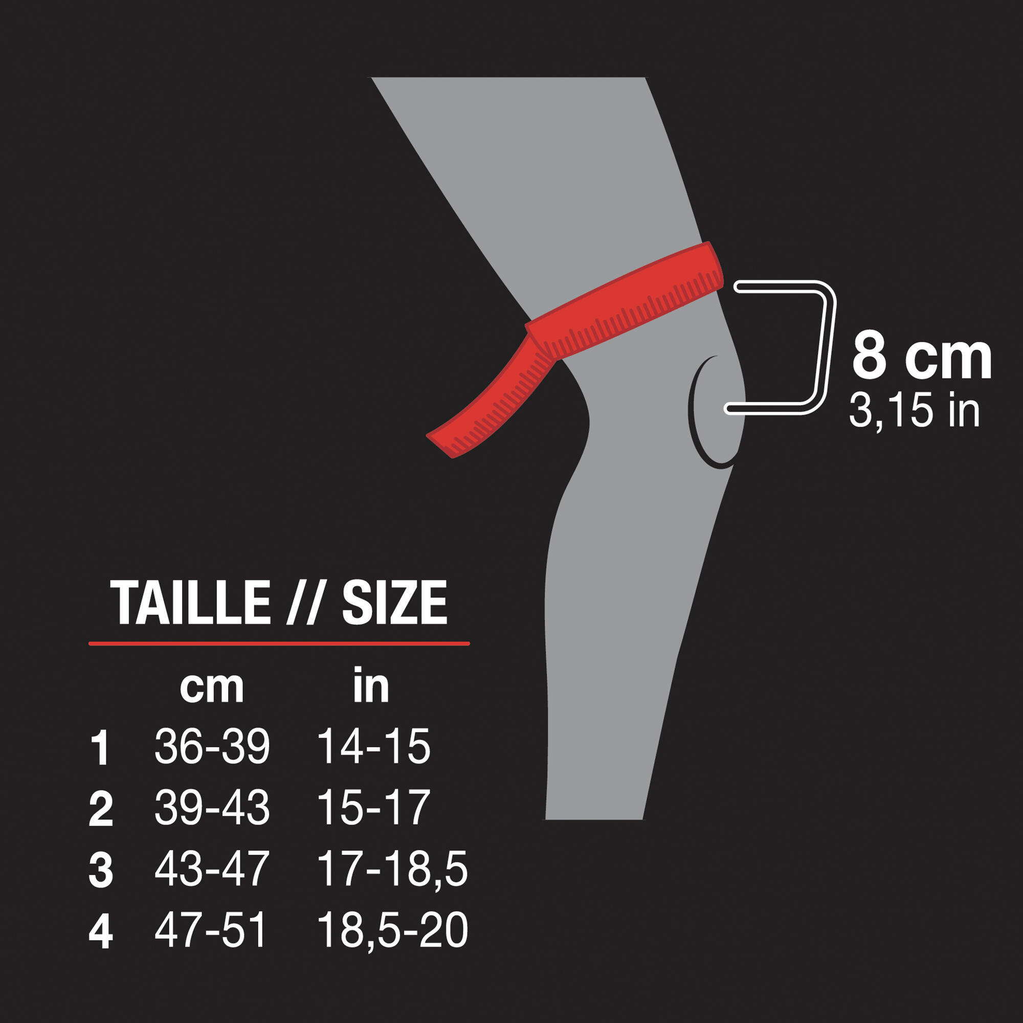 Genouillère de maintien ligamentaire gauche/droite Adulte- Genouillère R900 noir 8/8