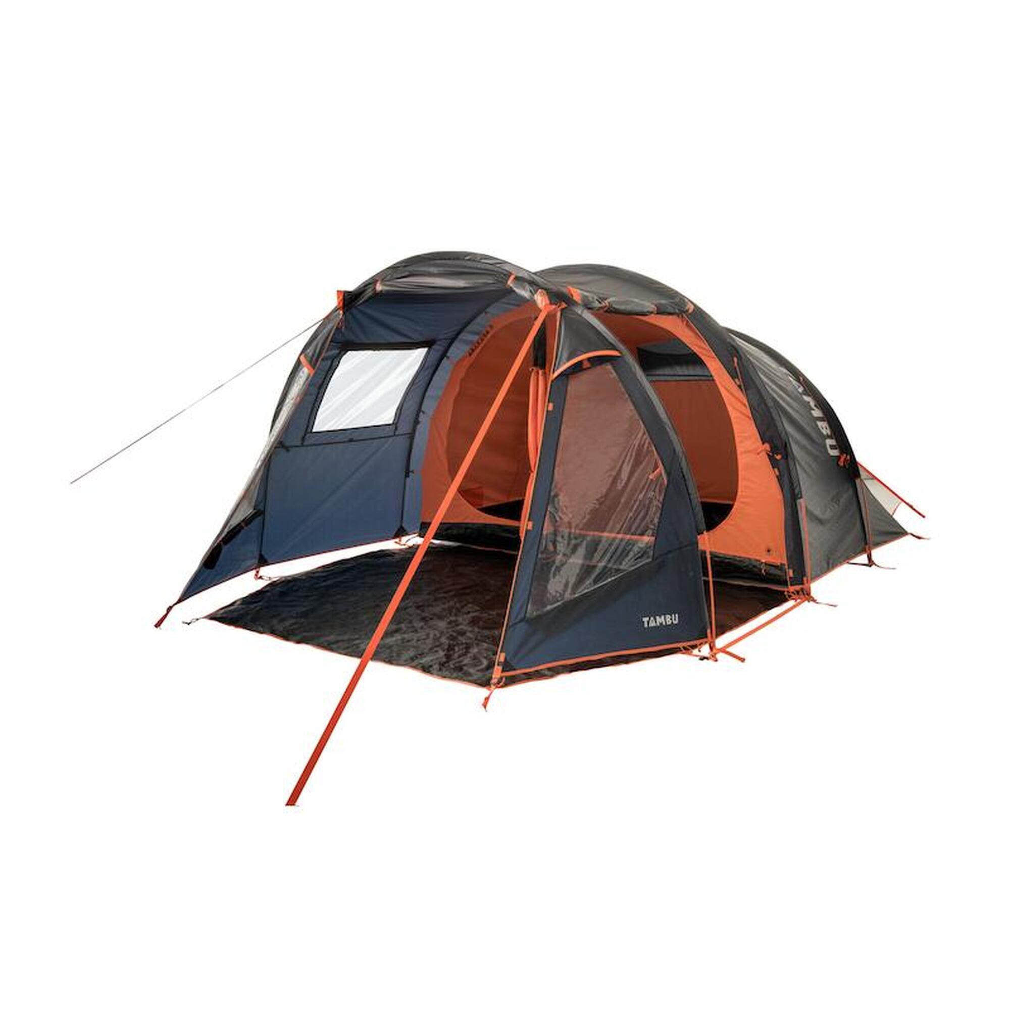 Tunnelzelt TAMBU Abakasa 5 Personen Camping Zelt in Stehhöhe mit Vorbau