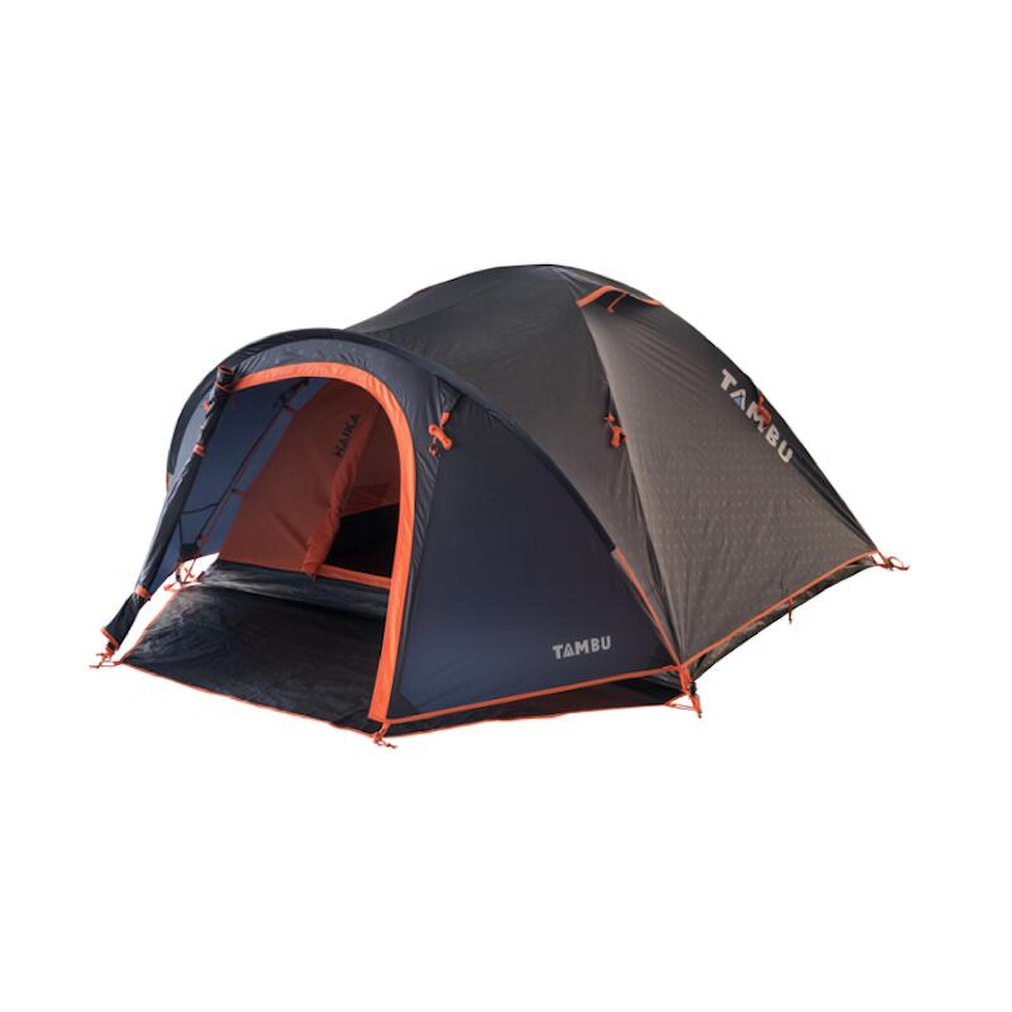 Kuppelzelt TAMBU Haika 4 Personen Camping- und Festival-Zelt Blau mit Vorbau