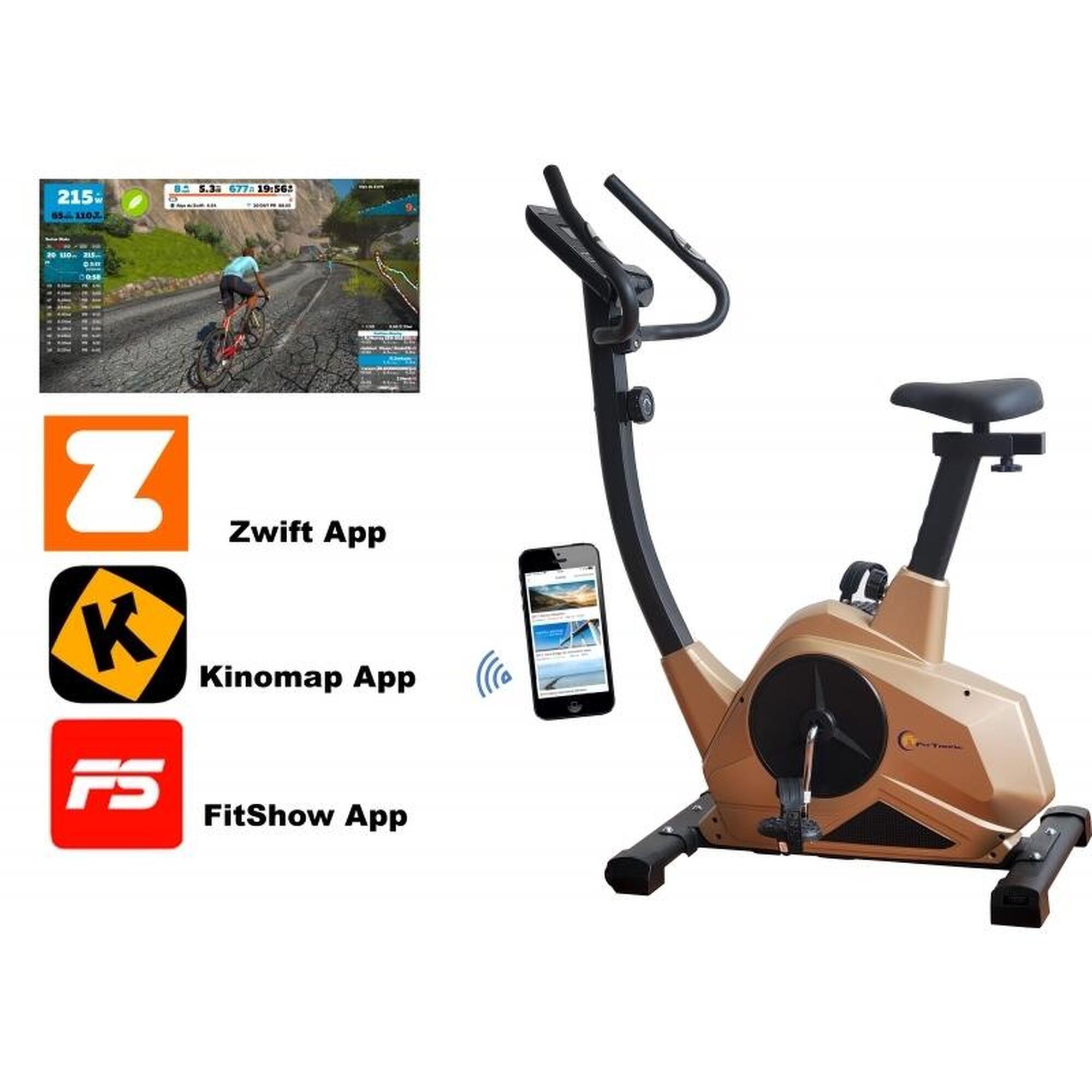 Bicicleta magnetica FitTronic 601B Gold - Apps Zwift, Kinomap and Fitshow